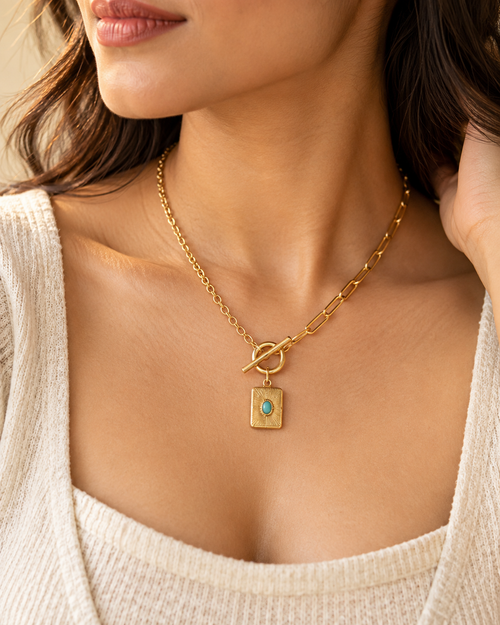 Aurelia Turquoise Toggle Pendant Necklace