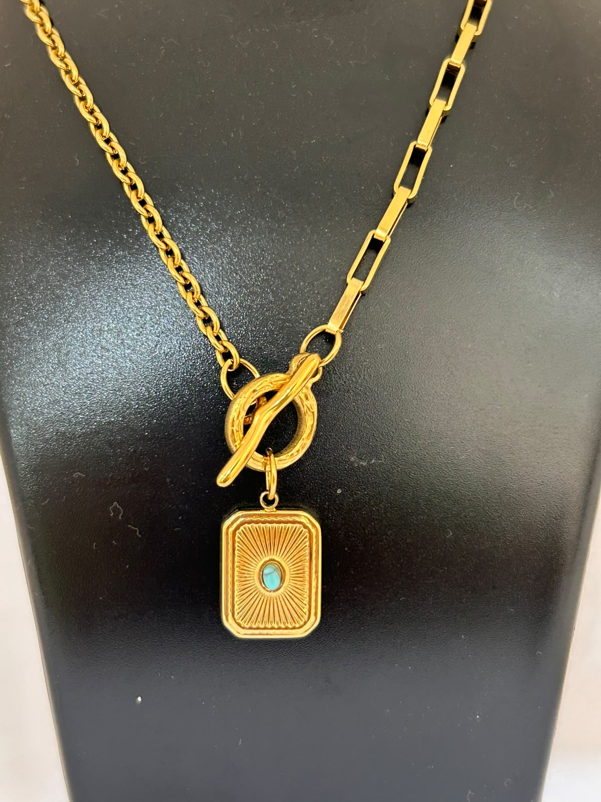 Aurelia Turquoise Toggle Pendant Necklace