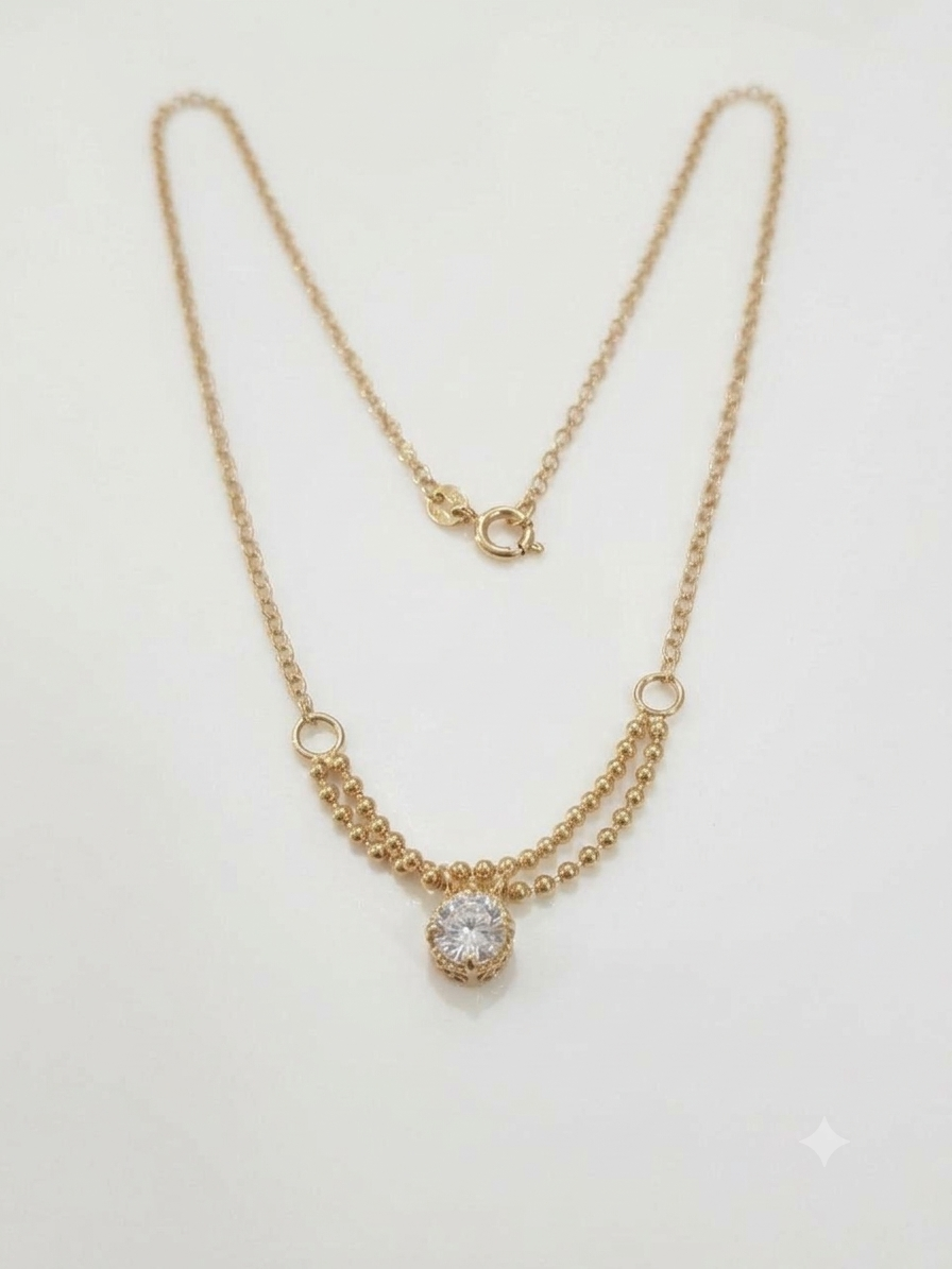 Celeste Double-Layer Pendant Necklace